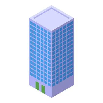 Modern office building standing tall with isometric design Ilustração Stock