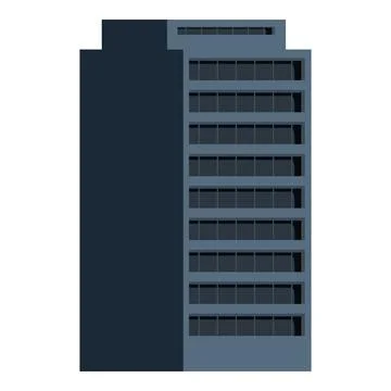 Modern office building standing tall against white background Ilustração Stock
