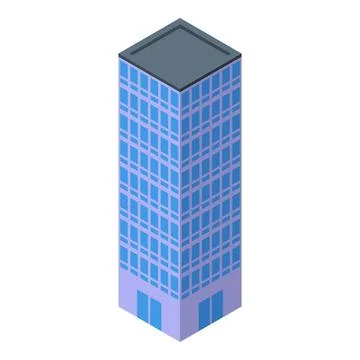 Modern office building standing tall in isometric view Ilustração Stock