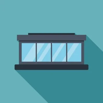 Modern office building storefront icon flat design Ilustração Stock