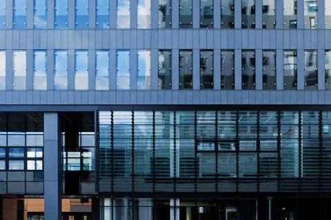 Modern office building tower in financial district Stock Photos