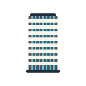 Modern office building towering over city skyline Ilustración de archivo