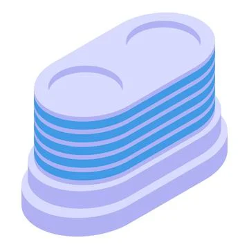 Modern office building with two pools on top isometric icon Ilustración de archivo