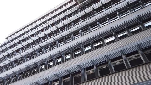 Modern Office Buildings. low angle view typical office buildings, bottom view Stock Footage 150097411
