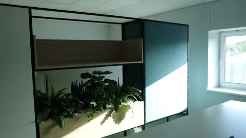 Modern office cabinets inside work area Stock Footage 342852645