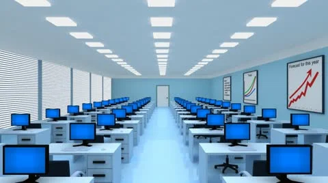 Modern office. Camera moves along office Stock Footage 11242196