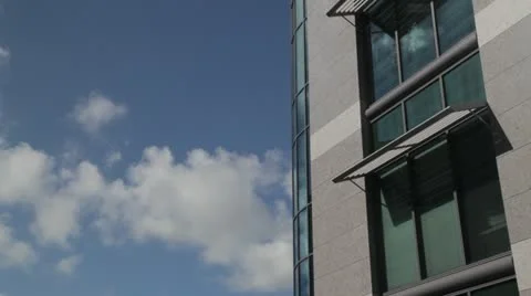 Modern office with clouds Stock Footage 12187500