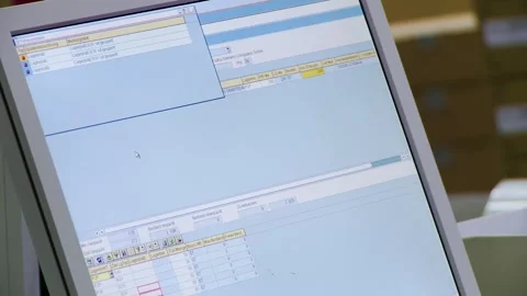 Modern Office Computer Display with Software Interface Stock Footage 316710004