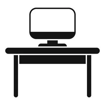 Modern office desk with computer displaying working progress Stock Illustration
