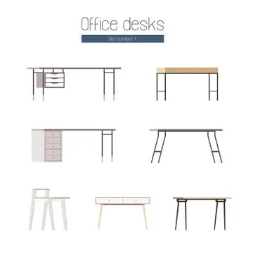 Modern Office Desks イラスト素材