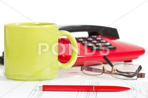 Modern office desktop Stock Photos