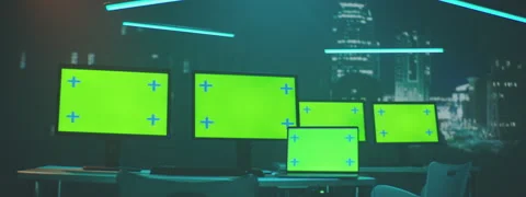 Modern office with displays Stock Footage 149253401