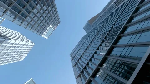 Modern office high rise skyscraper buildings Видео 145341626