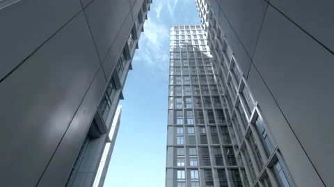 Modern office high rise skyscraper buildings Vídeo Stock 145341676