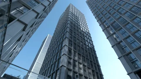 Modern office high rise skyscraper buildings 스톡 동영상 145341725