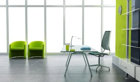 Modern office interior 3d Stock Illustration