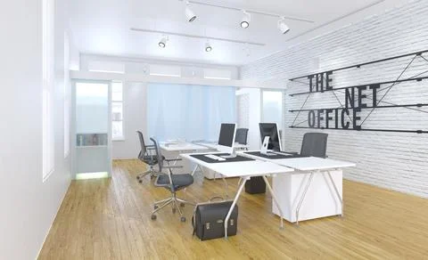 Modern office interior 3d Illustrazione stock