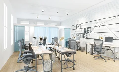 Modern office interior 3d Stock Illustration