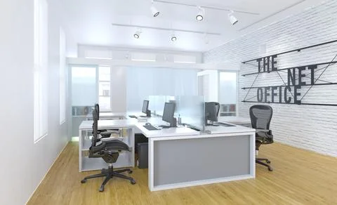 Modern office interior 3d Stock Illustration