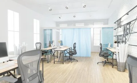 Modern office interior 3d Stock Illustration