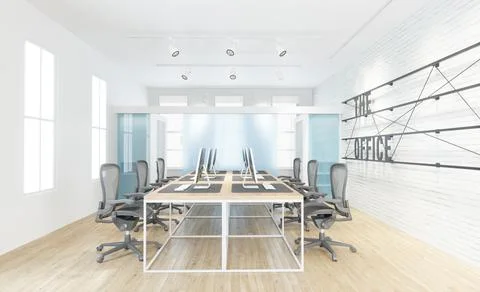Modern office interior 3d Illustrazione stock