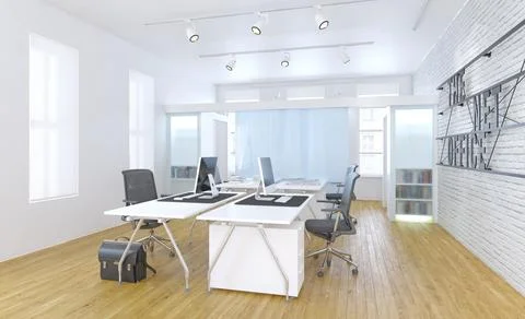Modern office interior 3d Stock Illustration