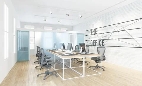 Modern office interior 3d Illustrazione stock