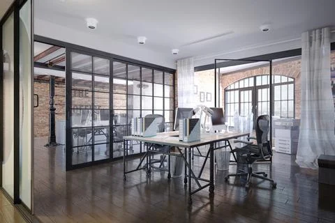 Modern office interior design. Illustrazione stock