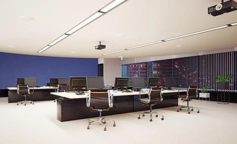 Modern office interior design Stock Illustration