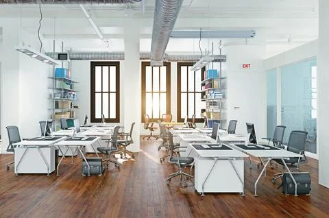 Modern office interior design Stock Illustration