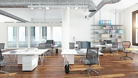 Modern office interior design Stock Illustration