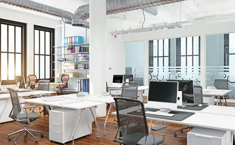 Modern office interior design Stock Illustration