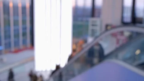 Modern office interior with escalator and natural lighting creates a bright Stock Footage 277562394