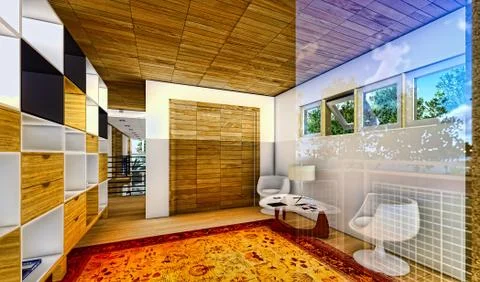 Modern office interior Stock Illustration