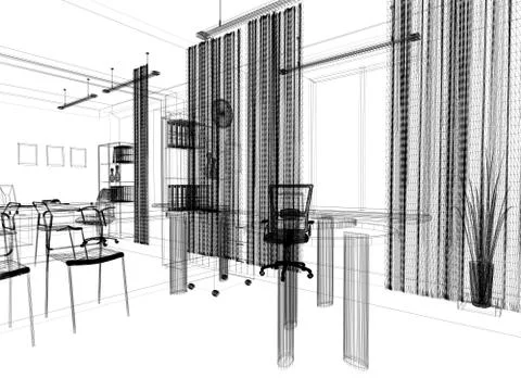 Modern office interior Stock Illustration