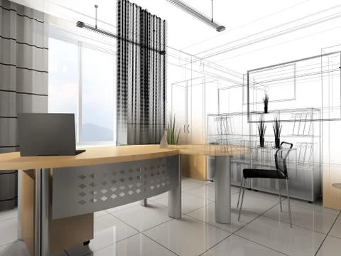 Modern office interior Stock Illustration
