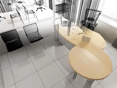 Modern office interior Stock Illustration