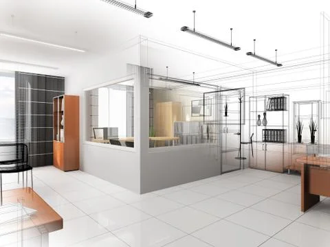 Modern office interior Stock Illustration