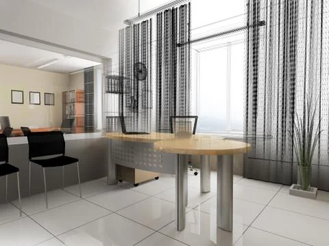 Modern office interior Stock Illustration