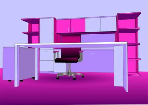 Modern office interior Illustrazione stock