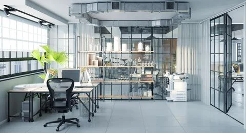 Modern office interior Stock Illustration