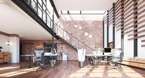 Modern office interior. Illustrazione stock