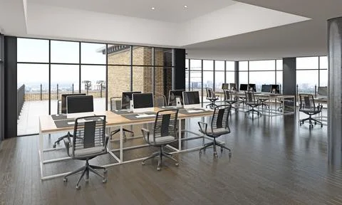 Modern office interior Stock Illustration