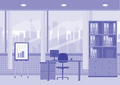 Modern office interior. Vector cartoon style, illustration, isolated 스톡 일러스트