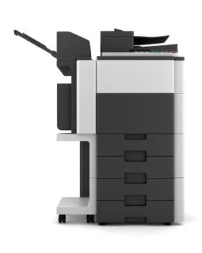 Modern office multifunction printer isolated on white background Stock Illustration