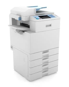 Modern office multifunction printer isolated on white background Stock Illustration