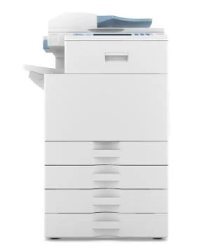Modern office multifunction printer isolated on white background Stock Illustration