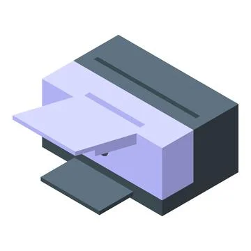 Modern office multifunction printer printing documents Stock Illustration