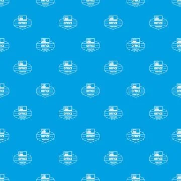 Modern office pattern vector seamless blue Stock Illustration