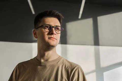 Modern Office: Portrait of Stylish Developer, Data Analysis and Creative 写真素材